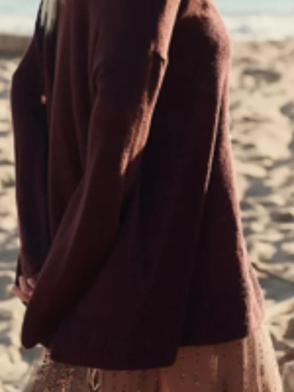 NWT Free People Isadora Reversible Brown Sweater Tunic